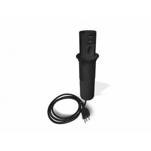 QTLPMA1T-001-0 - MINI TOTEM AUTO 1NBR 10A + 2USB 3A ABS PRETO - QM12200.00 - QTMOV