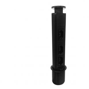 QTLPMM3T-003-0 - MINI TOTEM MANUAL 3NBR 20A ABS PRETO - QM12051.20 - QTMOV