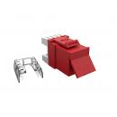 LEMLRJ06-002-5 - CONECTOR RJ-45 MULTILAN CAT.6  90/180G VERMELHO T568A/T568 FEMEA - 35030609 - LIGHTERA
