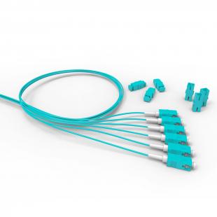 LETLPIEO-034-0 - EXTENSAO MONOFIBRA CONECTORIZADA MM (50.0) OM4 LC-UPC 1.5m C/ADAPTADOR - LSZH - ACQUA - D0.9 (6 PCS) - 35261037 - LIGHTERA