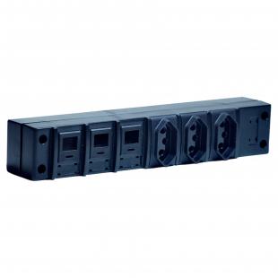 DNENPE3T-001-0 - PED  C/ 3 TOMADAS(NBR 14136 10A) C/ 2 COLARES RJ 45 FEMEA S/ CABO - DN-6600000030 - D-NET