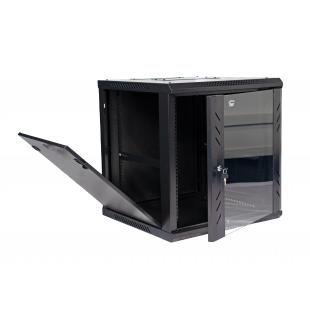 DNMTMRDV-005-0 - MINI RACK 19POL DESMONTAVEL PORTA VIDRO 12U 600 X 600 PRETO S/ GUIAS - DN-MRDV-12-60.59PT - D-NET