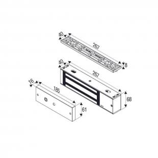AACAACFM-005-0 - FECHADURA MAGNETICA 1200 LIBRAS COM SENSOR - 1200M - ASSA ABLOY