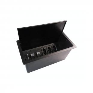 DNCNCMEM-007-0 - CAIXA DE TOMADAS PARA EMBUTIR C/3 TOMADAS 10A PRETA - DN-5650200110 - D-NET