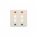 DNCNEP44-002-0 - ESPELHO PLASTICO 4X4 P/ 4 RJ-45 EM ABS BEGE - DN-6000500055 - D-NET