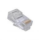LESPRJ5E-004-0 - CONECTOR MACHO RJ-45 SOHOPLUS CAT.5E  CABO SOLIDO/FLEXIVEL CRISTAL - 35050290. - LIGHTERA